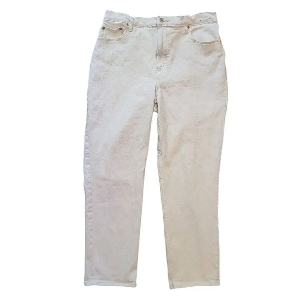 Abercrombie & Fitch Jeans Women's 16 Stone Cream 90s Straight Ultra High Rise